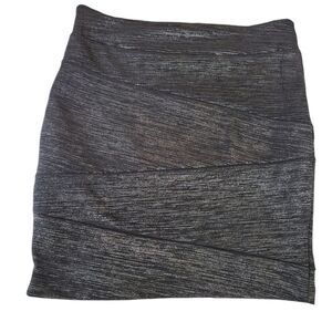Iz Byer Gray Skirt Large Gray Bandeau style Stretch Metalic sheen NEW TAGS